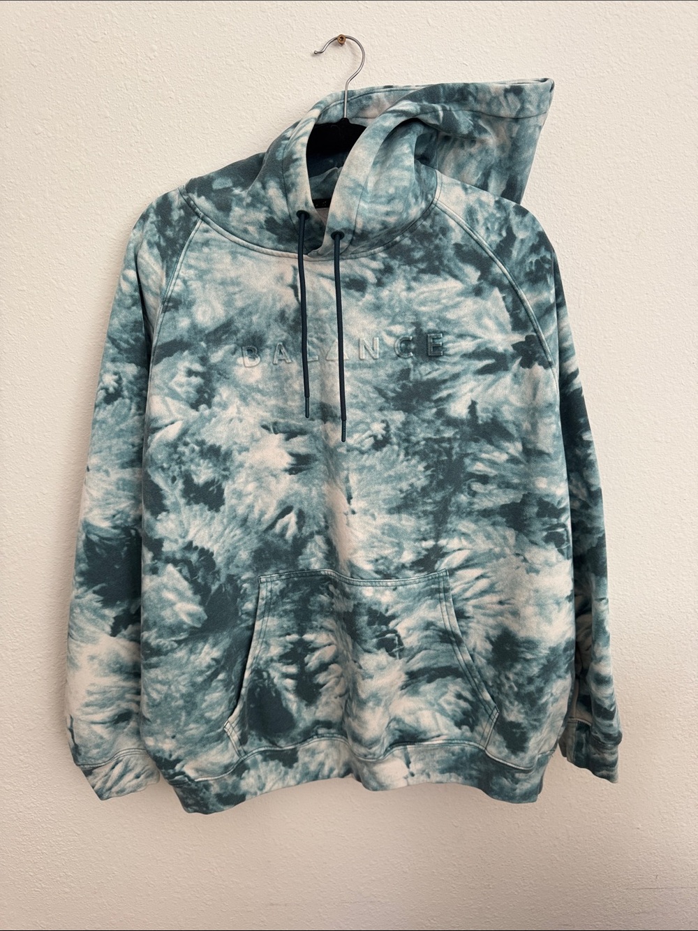 Balance Tie-Dye Pullover Hoodie - Teal/White